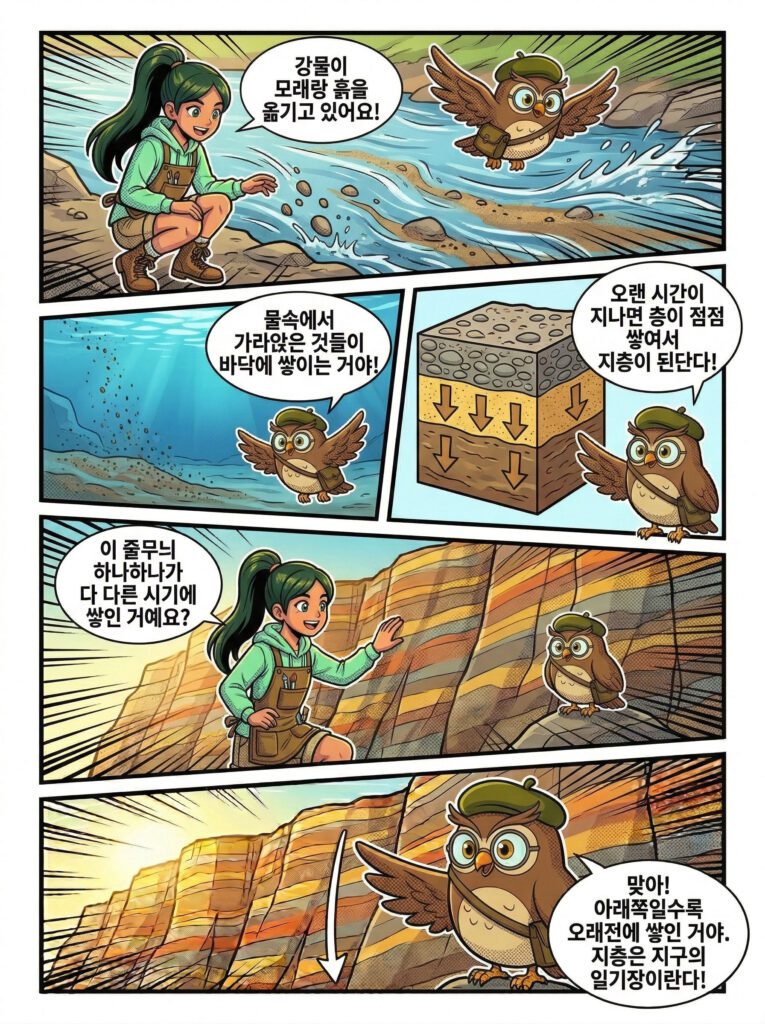 지층이 쌓이는 과정 퇴적